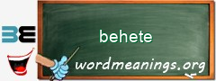 WordMeaning blackboard for behete